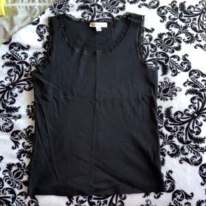 100% cotton tank top with lace